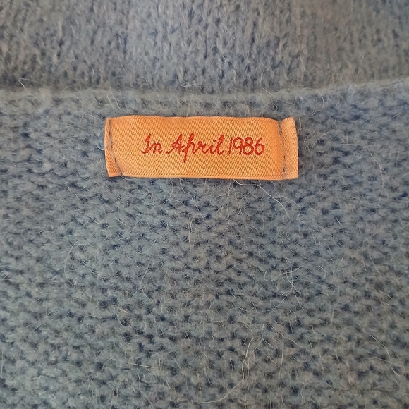 Blue Knit V-Neck Cardigan - Picture 5 of 9